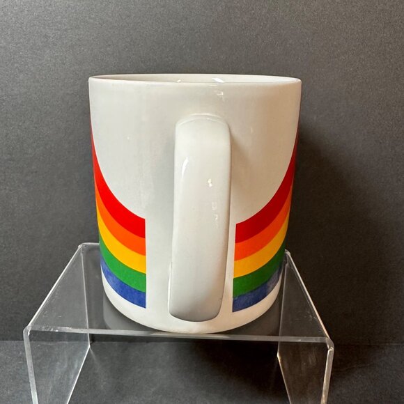 Rainbow Ceramic Mug Coffee/Tea Cup Vintage 1986 Pride FTDA Made in Korea - Picture 2 of 8